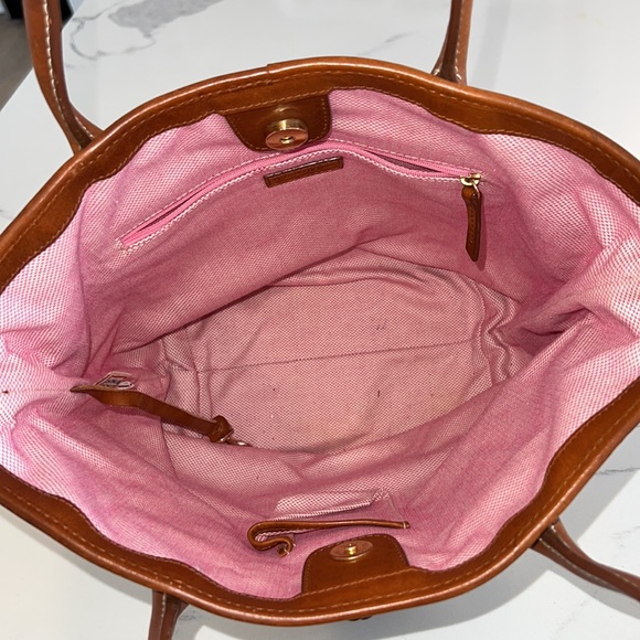 Vintage monogram DB Dooney & Bourke leather tassel detail handbag purse bag - Picture 11 of 16